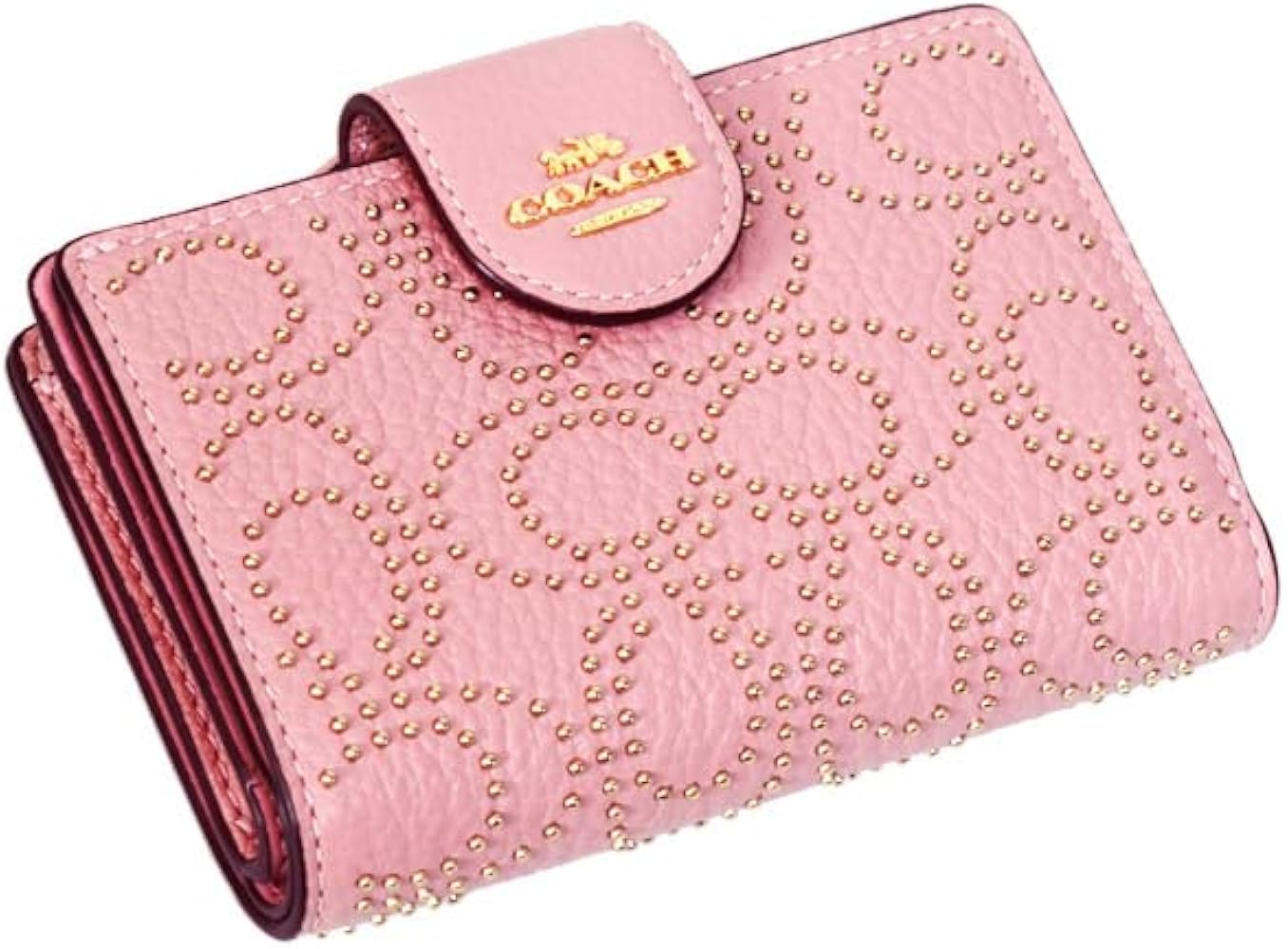 コーチ COACH 長財布 シグネチャー 型押し ジップウォレット ピンク 新品 COACH】コーチ 財布 ペブルレザーペブルレザー シグネチャー